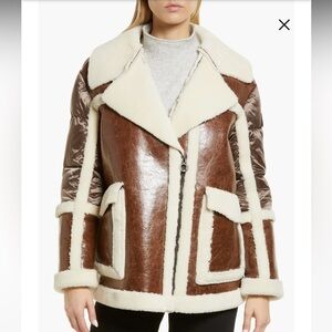 NWOT-Never Worn Noize Raelynn mixed Media Faux Leather/Sherpa Jacket